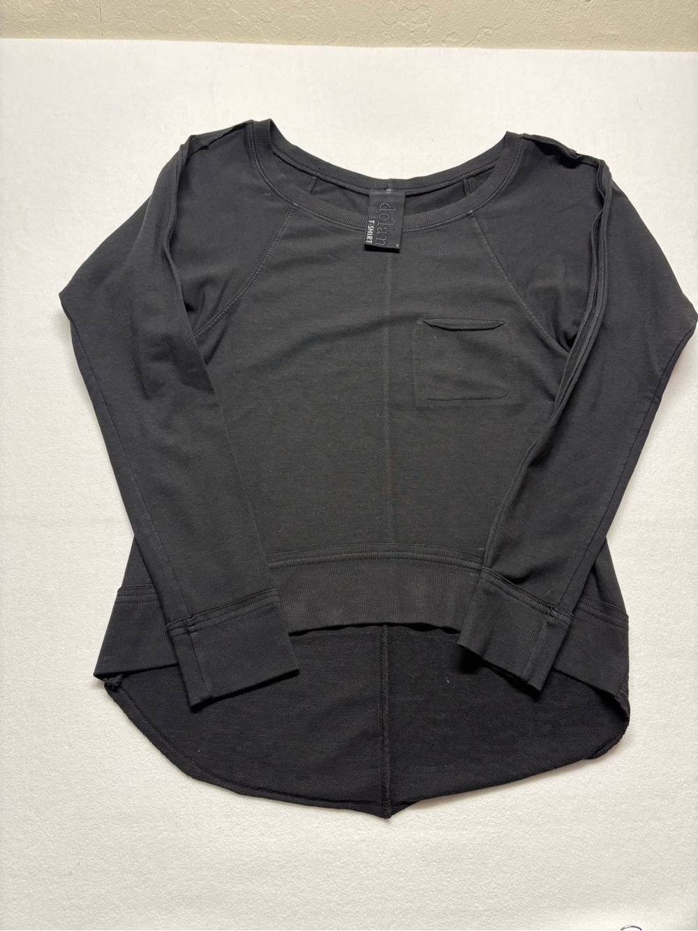 dolan Black Long Sleeve Pullover Boatneck Top